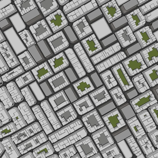 Çizgi film kasaba kuş gözü görünümü kentsel arka plan — Stok fotoğraf