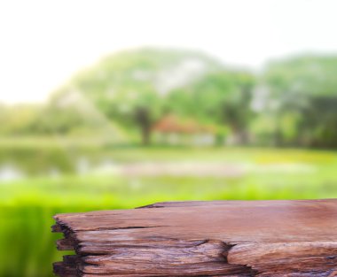 Top masa ve doğa arka plan bulanıklık