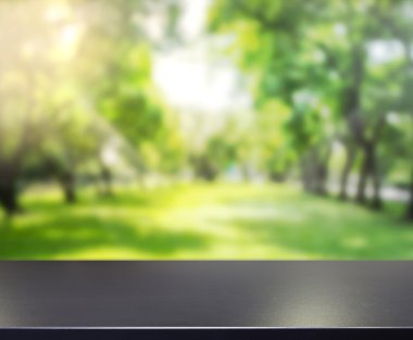 Top masa ve doğa arka plan bulanıklık