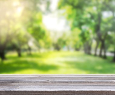 Top masa ve doğa arka plan bulanıklık