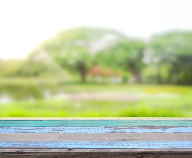 Top masa ve doğa arka plan bulanıklık