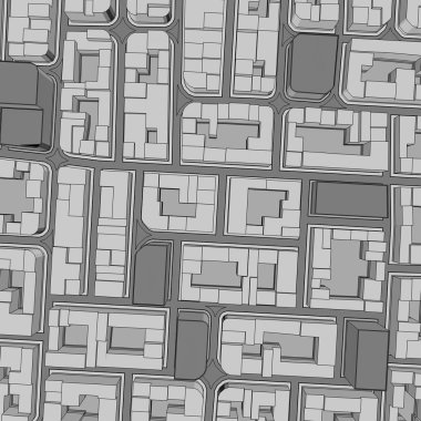 Çizgi film kasaba kuş gözü görünümü kentsel arka plan