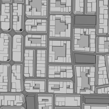 Çizgi film kasaba kuş gözü görünümü kentsel arka plan