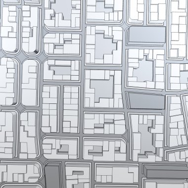 Çizgi film kasaba kuş gözü görünümü kentsel arka plan