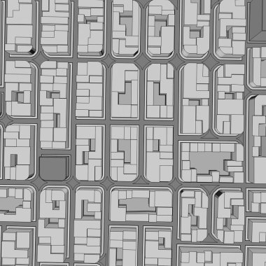 Çizgi film kasaba kuş gözü görünümü kentsel arka plan