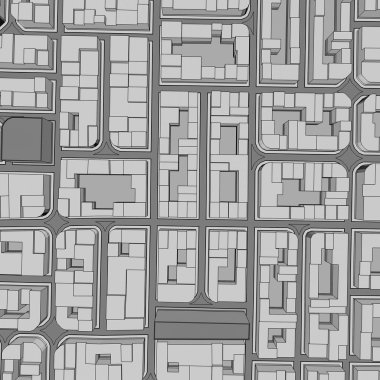 Çizgi film kasaba kuş gözü görünümü kentsel arka plan