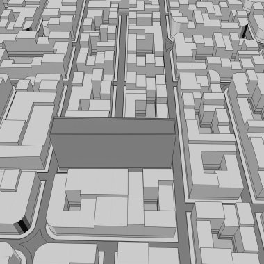Çizgi film kasaba kuş gözü görünümü kentsel arka plan