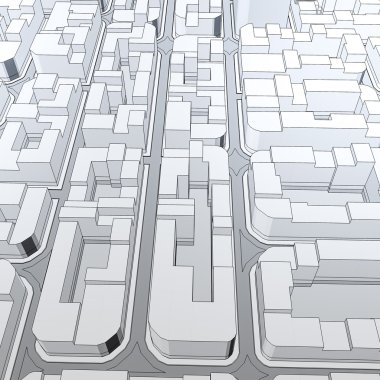 Çizgi film kasaba kuş gözü görünümü kentsel arka plan