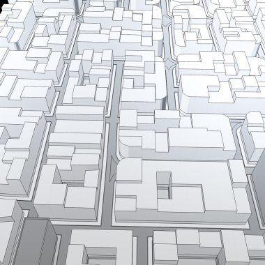 Çizgi film kasaba kuş gözü görünümü kentsel arka plan