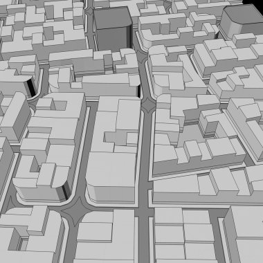 Çizgi film kasaba kuş gözü görünümü kentsel arka plan