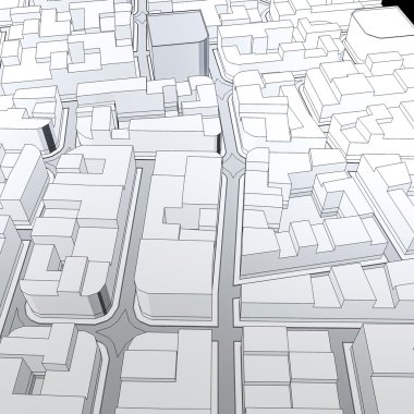 Çizgi film kasaba kuş gözü görünümü kentsel arka plan