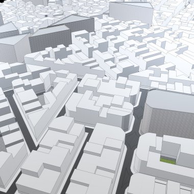 Çizgi film şehri kuş bakışı manzaralar kentsel