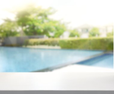 ahşap masa üst arka plan ve Havuzu