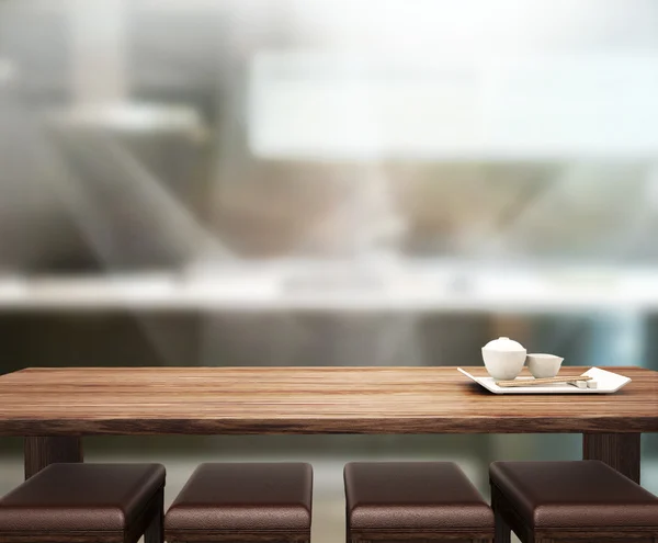 Table Top And Blur Interior Background — Stock Photo, Image