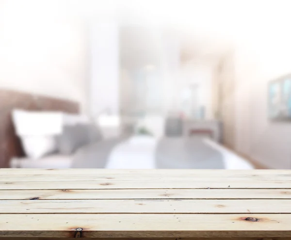 Table Top And Blur Background In Bedroom — Stock Photo, Image