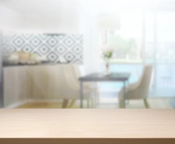 Table Top And Blur Interior Background — Stock Photo, Image