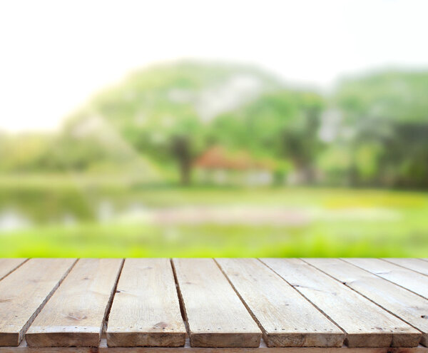 Table Top And Blur Nature the Background