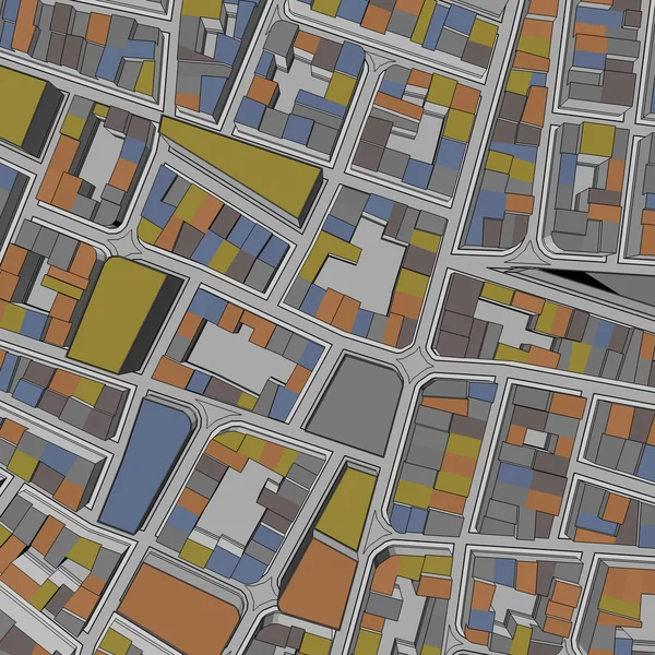 Çizgi film kasaba kuş gözü görünümü kentsel arka plan