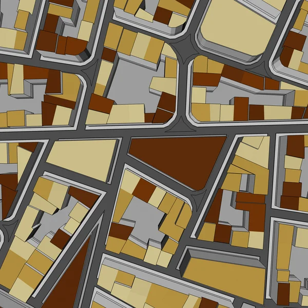 Çizgi film kasaba kuş gözü görünümü kentsel arka plan