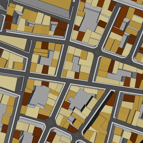 Cartoni animati città uccello occhio vista urbano sfondo — Foto Stock