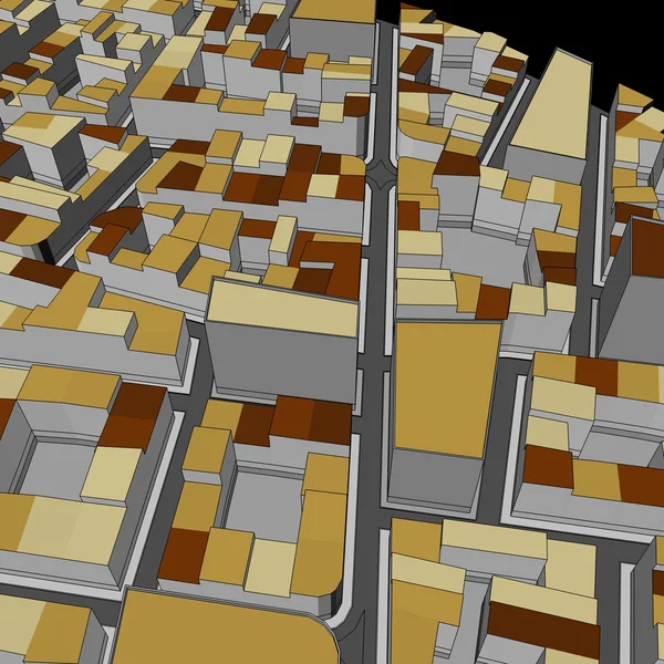 Çizgi film kasaba kuş gözü görünümü kentsel arka plan