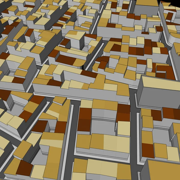 Çizgi film kasaba kuş gözü görünümü kentsel arka plan