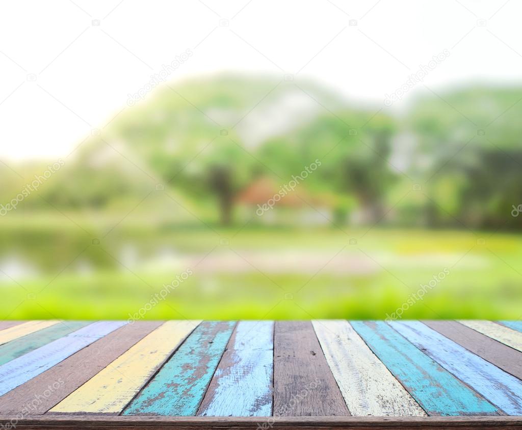 Table Top And Blur Nature the Background