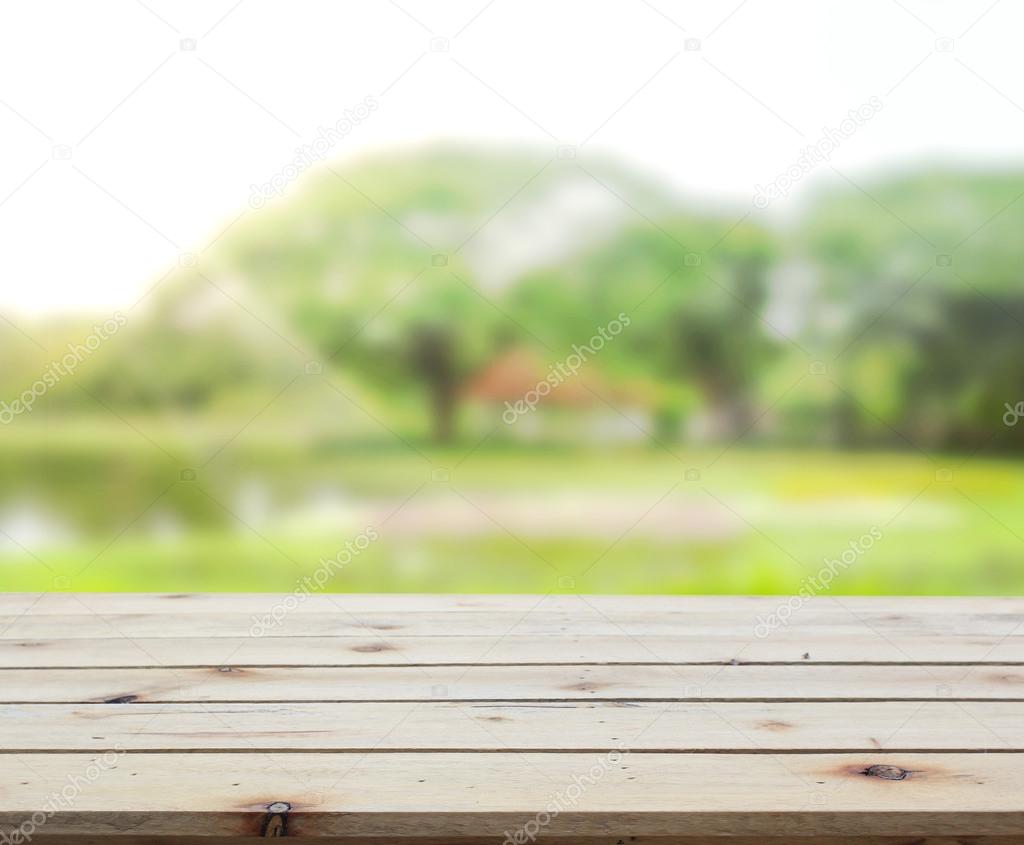Table Top And Blur Nature the Background