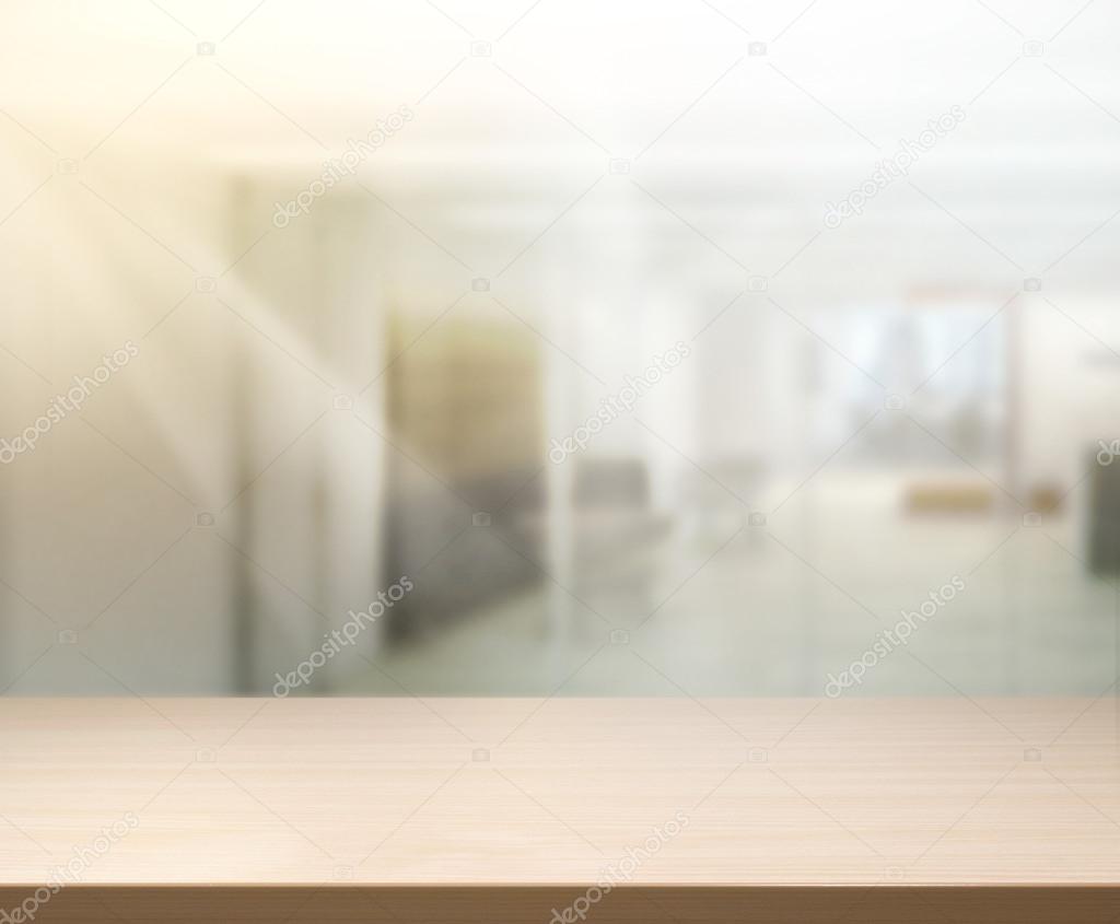 Table Top And Blur Office Background