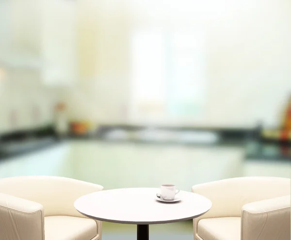 Table Top And Blur Interior Background — Stock Photo, Image