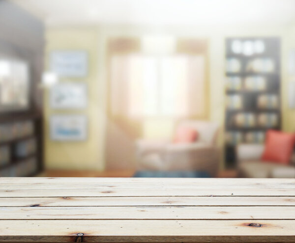 Table Top And Blur Interior Background