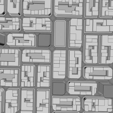 Çizgi film kasaba kuş gözü görünümü kentsel arka plan