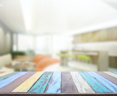 Top masa ve bina, arka plan bulanıklık