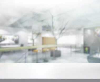 Bulanıklık arka planda Office ahşap masa