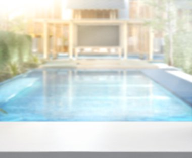 ahşap masa artalanını üst ve Havuzu