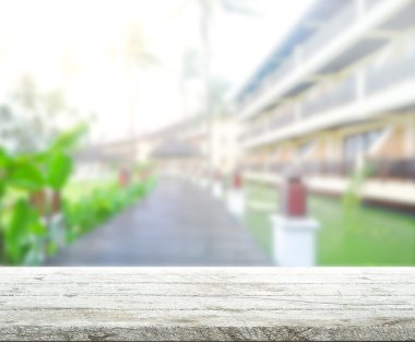 Top masa ve bina, arka plan bulanıklık
