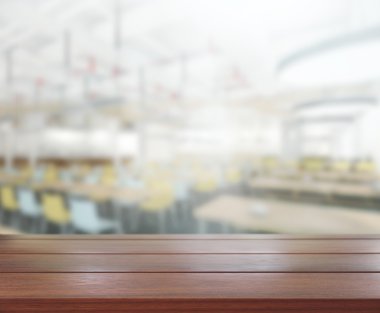 Top masa ve bina, arka plan bulanıklık