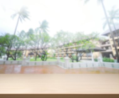 Top masa ve bina, arka plan bulanıklık