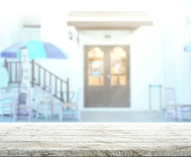 Top masa ve bina, arka plan bulanıklık