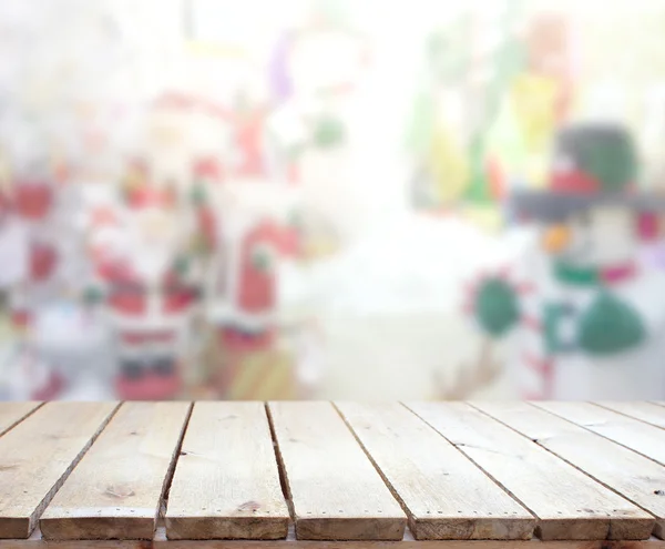 Wood Table Top Background In Holiday — Stock Photo, Image