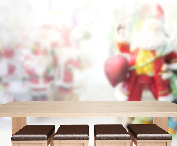 Wood Table Top Background In Holiday — Stock Photo, Image