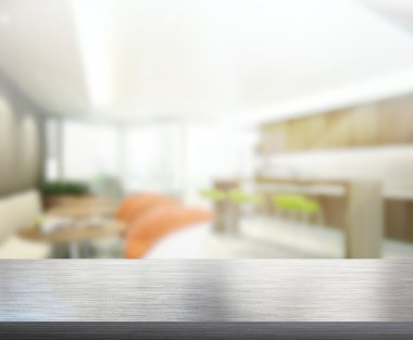 Top masa ve bina, arka plan bulanıklık