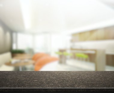 Top masa ve bina, arka plan bulanıklık