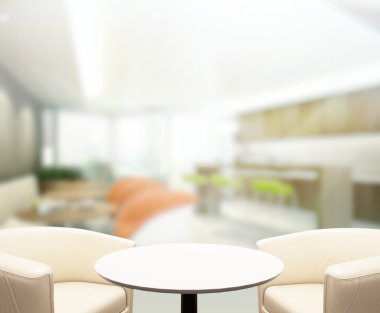 Top masa ve bina, arka plan bulanıklık