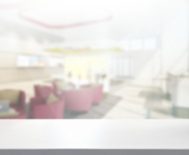 Bulanıklık arka planda Office ahşap masa