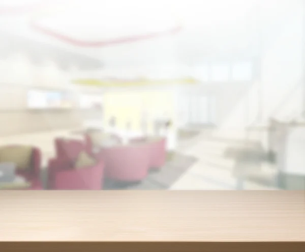 Houten tafel van Blur achtergrond in Office — Stockfoto