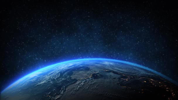 Animación Tierra Planeta Mundo Vista Del Globo Desde Arriba Formación — Vídeos de Stock