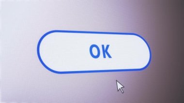 Tamam metin düğmesi simgesi fare etiket canlandırmasına tıklayın