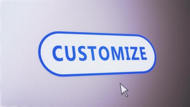 Personalizar Icono Botón Texto Haga Clic Etiqueta Del Ratón Animación — Vídeo de stock