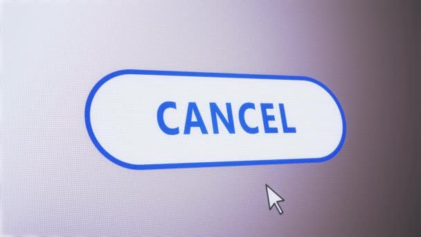 Cancel Icon Button Text Click Mouse Label Tag Animation — Stock Video